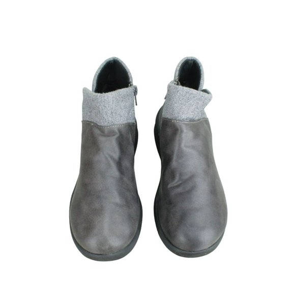 Clarks Sillian Dark Gray Leather Side Zip Casual Ankle Boots Size 7 M - Picture 5 of 9